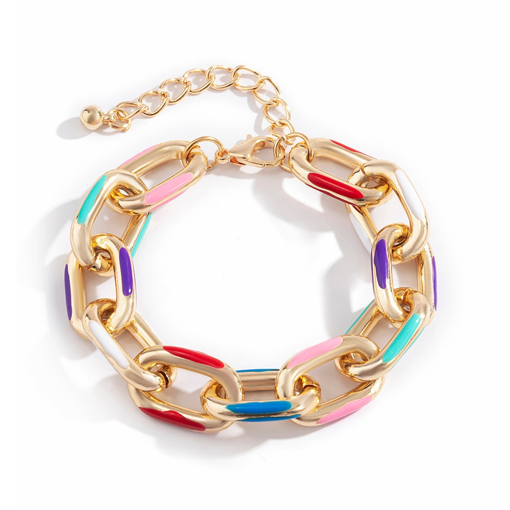 Blonder Mercantile Rainbow Links Bracelet and Necklace - Colorful