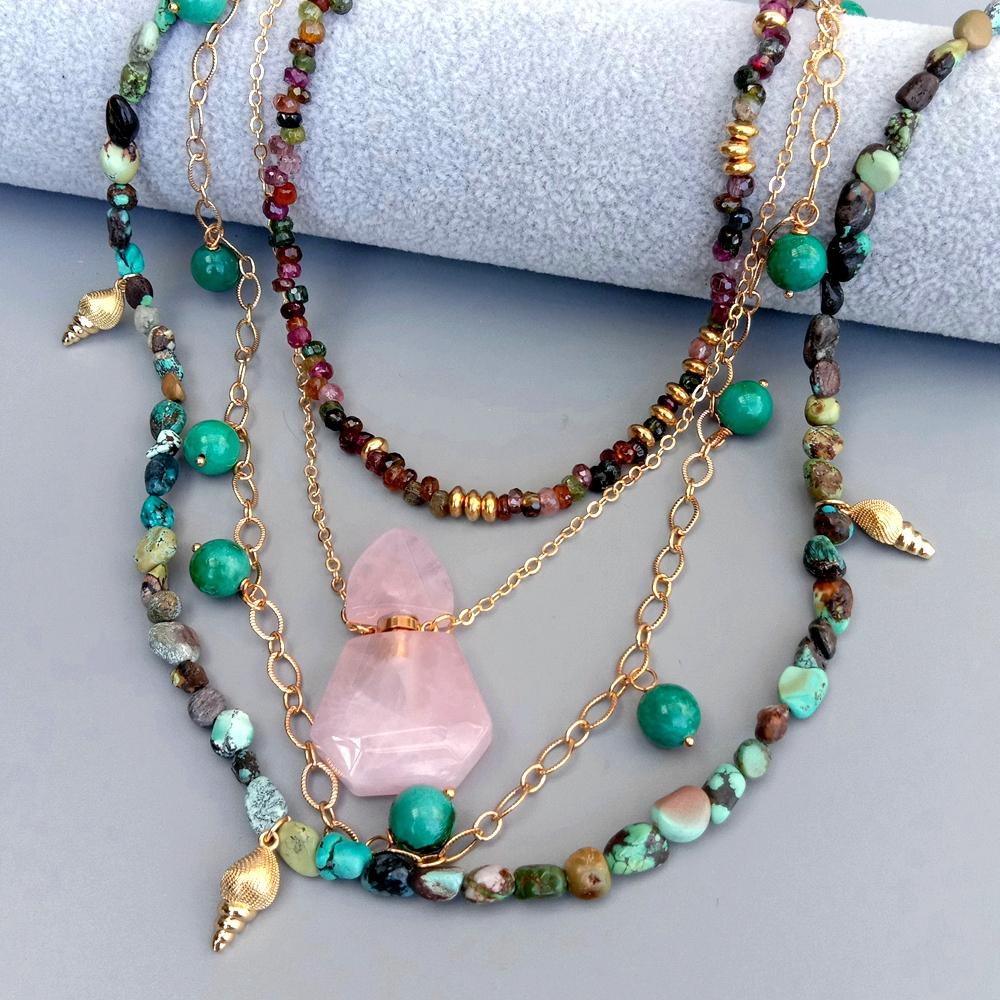Boho Quartz Layered Necklace … Blonder Mercantile
