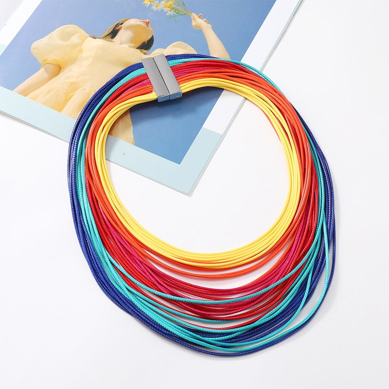 Layered Rainbow Rope Necklace Collection … Blonder Mercantile