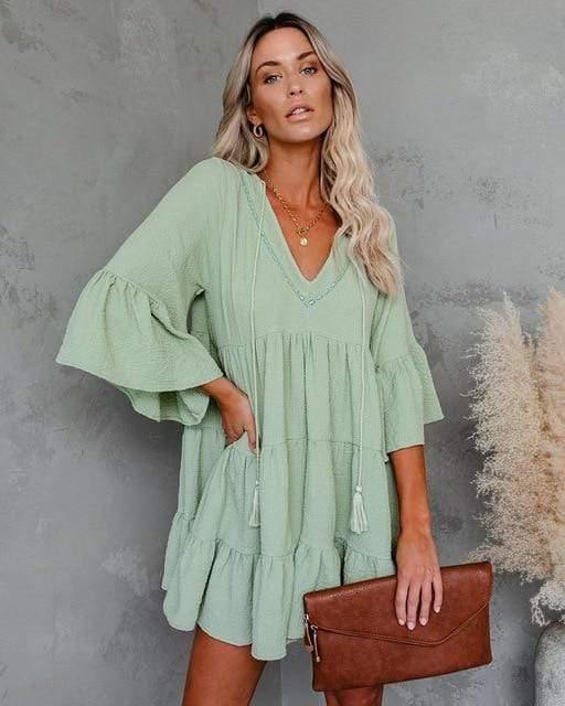 Blonder Mercantile dress Green / S / United States Fiona Pastel Flared Mini