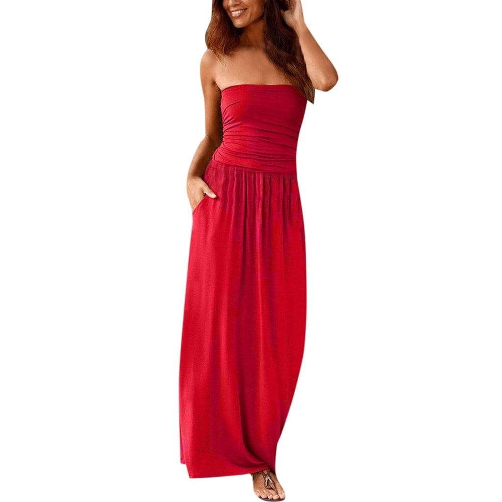 Michaela Slim Bandeau Maxi Dress … Blonder Mercantile