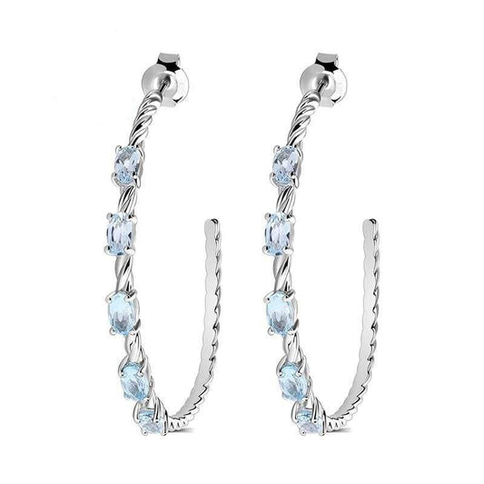 Blue Topaz Hoops … Blonder Mercantile