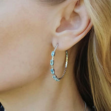 Load image into Gallery viewer, Blue Topaz Hoops … Blonder Mercantile