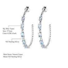 Load image into Gallery viewer, Blue Topaz Hoops … Blonder Mercantile