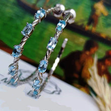 Load image into Gallery viewer, Blue Topaz Hoops … Blonder Mercantile