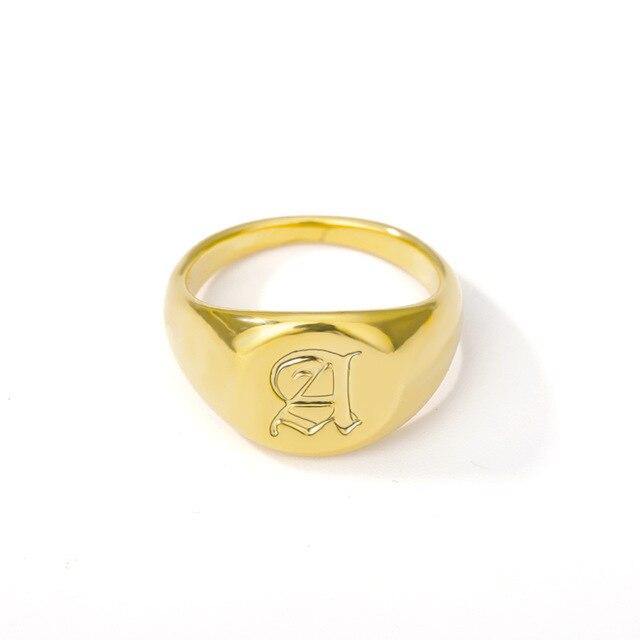 Sadie Monogrammed Signet Ring … Blonder Mercantile