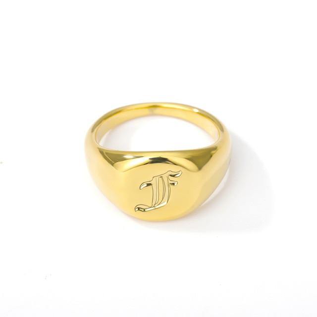 Sadie Monogrammed Signet Ring … Blonder Mercantile