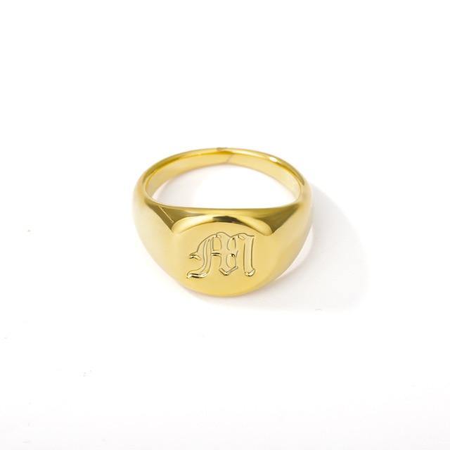 Sadie Monogrammed Signet Ring … Blonder Mercantile