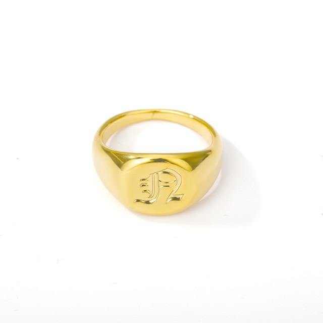 Sadie Monogrammed Signet Ring … Blonder Mercantile