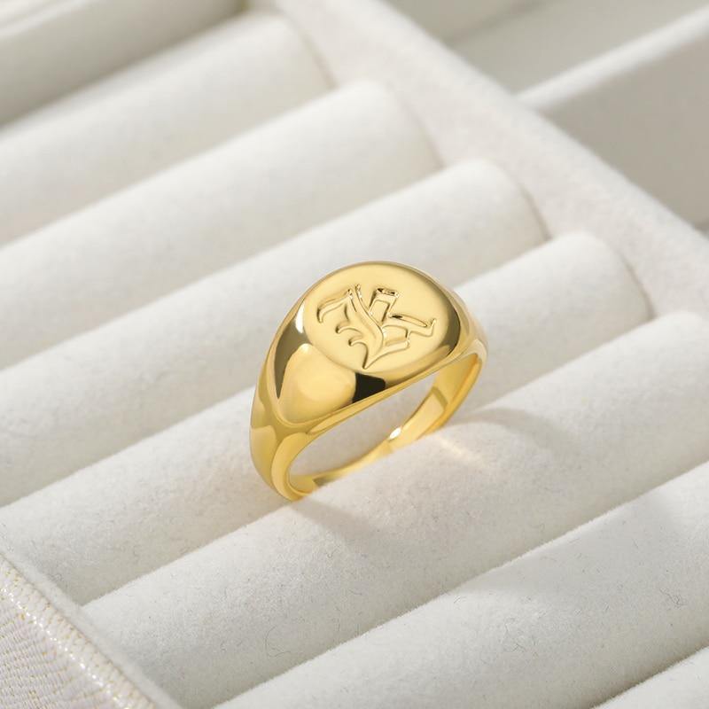 Sadie Monogrammed Signet Ring … Blonder Mercantile