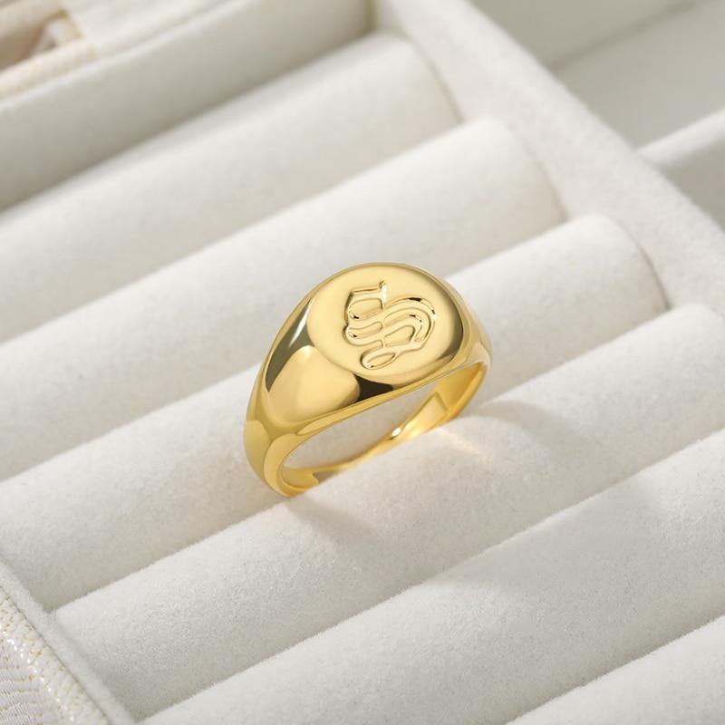 Sadie Monogrammed Signet Ring … Blonder Mercantile