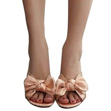 Load image into Gallery viewer, Tasha Gold Bow Sandal.