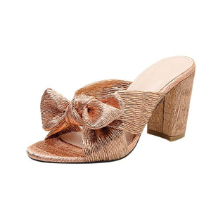 Tasha Gold Bow Sandal.